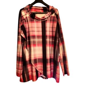 LILY BY FIRMIANA CASUAL TOP PRETTY COLOR COMBO PINK AND BLACK SIZE 4X